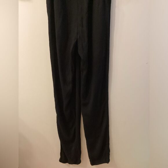 Reformation Ferris Black Tie Front Collared Long Sleeve Jumpsuit Size 4 - Picture 4 of 16